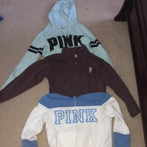 Set of 3 VS pink sweatshirts size XS and M